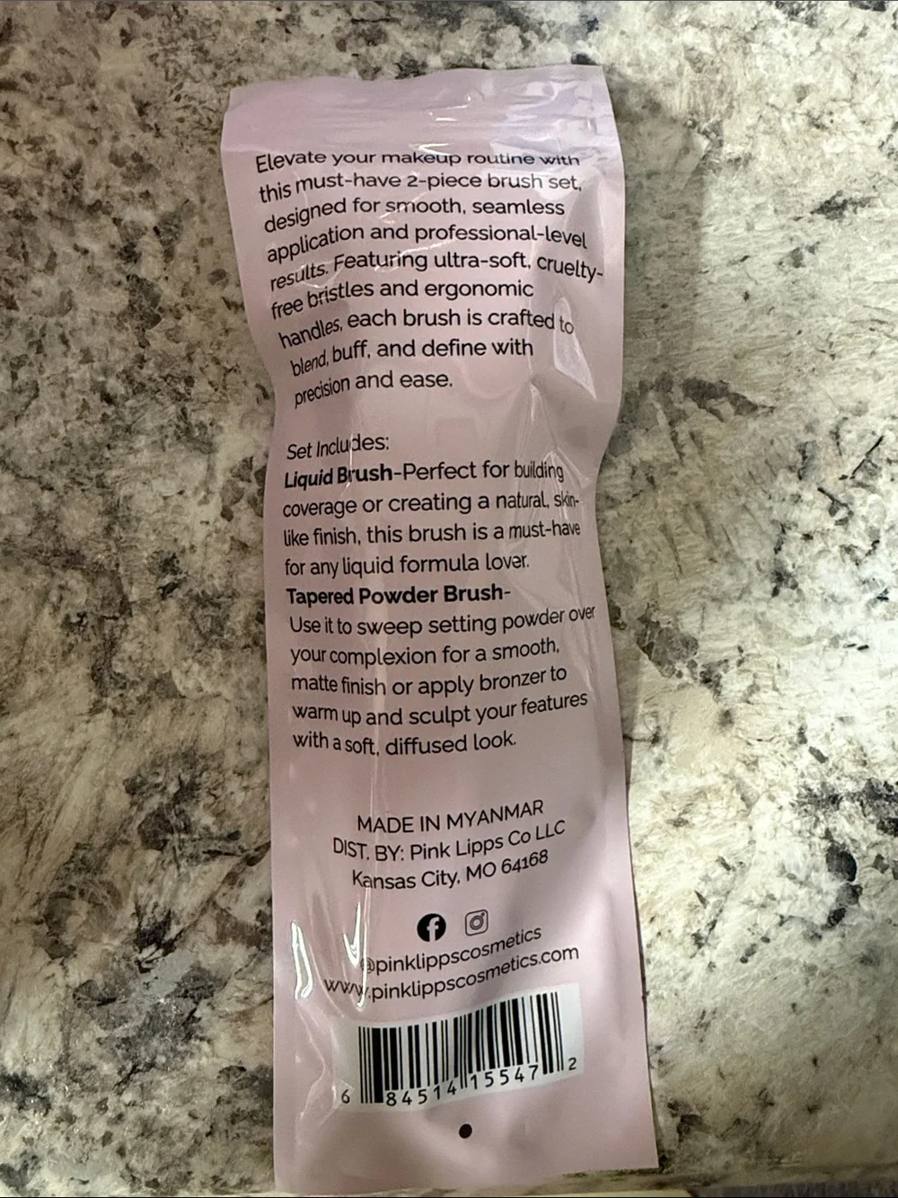 Pink Makeup Brush Duo by